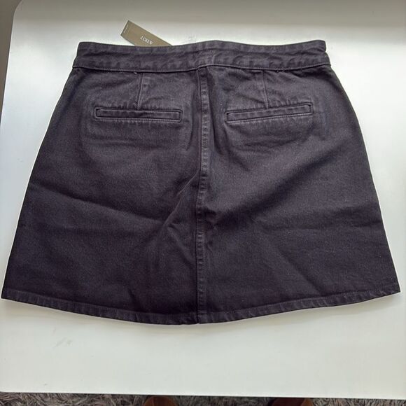 J Crew Button-front denim mini skirt Womens Size 4 Black‎ - Picture 3 of 9